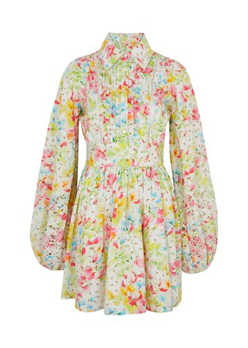Floral-print Cotton Mini Shirt Dress - - L (UK14 / L) - Bytimo - Modalova
