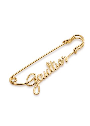 Safety Pin Logo Metal Brooch - Jean Paul Gaultier - Modalova