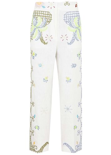 Forte_forte Eden Embroidered Linen Trousers - - 0 (UK 6 / XS) - forte forte - Modalova