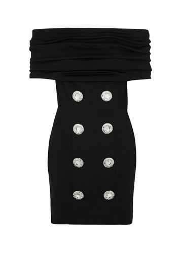 Off-the-shoulder Embellished Cady Mini Dress - - 36 (UK8 / S) - Balmain - Modalova