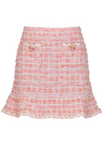 Checked Bouclé Knitted Mini Skirt - - S (UK8-10 / S) - Self-portrait - Modalova