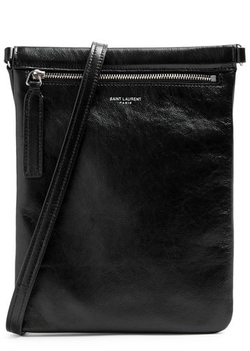 Flat Side Leather Cross-body bag - Black - Saint Laurent - Modalova