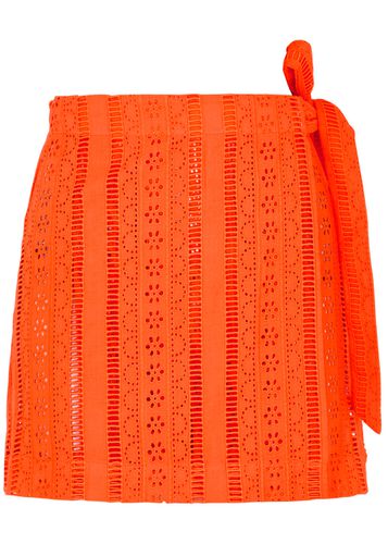 Fiji Broderie Anglaise Cotton Wrap Skirt - - 16 (UK16 / XL) - Damson Madder - Modalova
