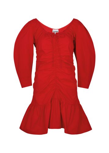 Ruched Cotton Mini Dress - - 36 (UK8 / S) - Ganni - Modalova