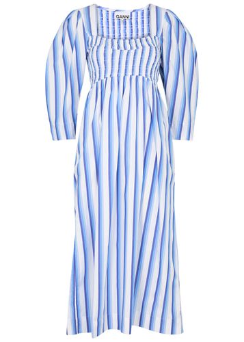 Striped Cotton Midi Dress - - 42 (UK14 / L) - Ganni - Modalova