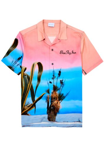 Sky Inn Desert Sunrise Printed Satin Shirt - L - Blue Sky Inn - Modalova