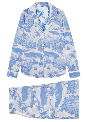 Desmond & Dempsey Loxodonta Printed Cotton Pyjama set - - XS - Desmond&Dempsey - Modalova