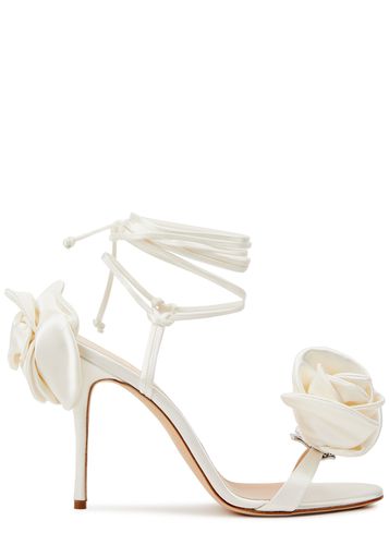 Flower-embellished Satin Sandals - - 4 - Magda Butrym - Modalova