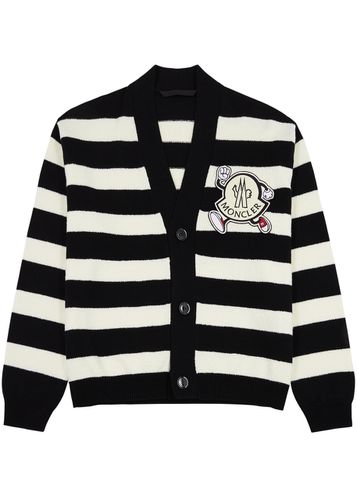 Striped Logo Wool Cardigan - - L - Moncler - Modalova