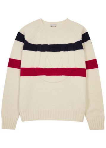 Striped Logo Wool and Cashmere-blend Jumper - - L - Moncler - Modalova