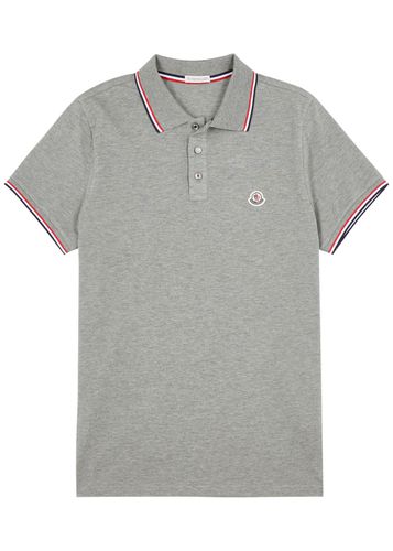 Logo Piqué Cotton Polo Shirt - - L - Moncler - Modalova