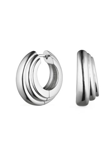 Ellipse Sterling Silver Hoop Earrings - Otiumberg - Modalova