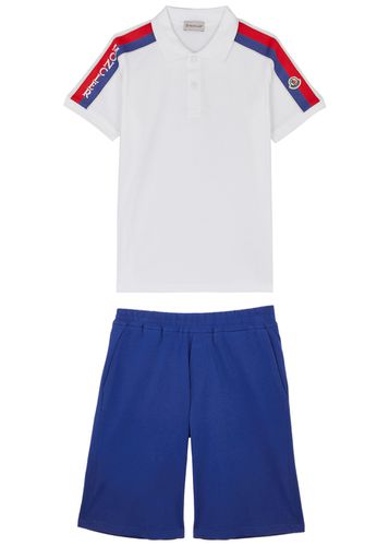 Kids Cotton Polo Shirt and Shorts set (8-10 Years) - Moncler - Modalova