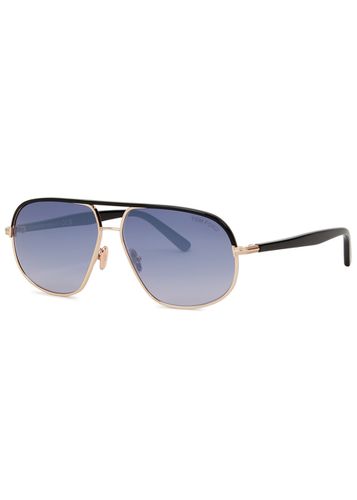 Aviator-style Sunglasses Maxwell, Mirrored Lenses, Metal, 100% UV Protection - Tom ford - Modalova
