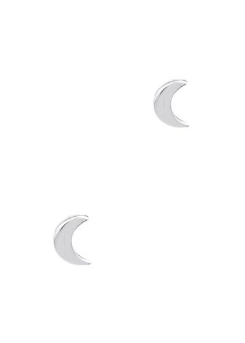 Crescent Moon Sterling Stud Earrings - One Size - Daisy London - Modalova