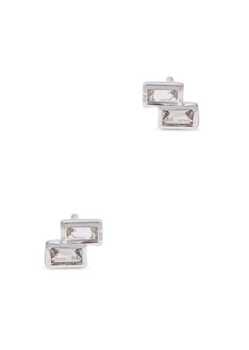 Tetris Sparkle Sterling Stud Earrings - One Size - Daisy London - Modalova