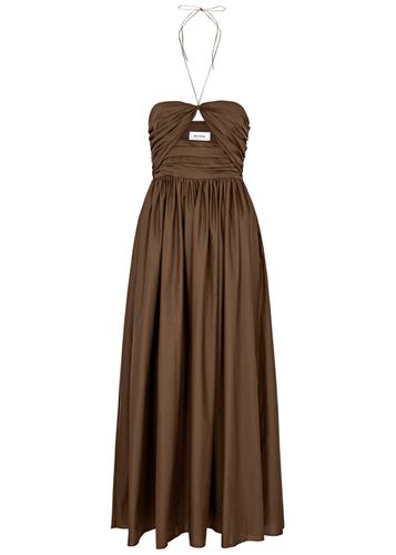 Ruched Strapless Cotton-poplin Maxi Dress - - 2 - Matteau - Modalova