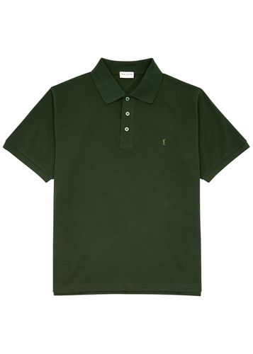 Logo Piqué Cotton-blend Polo Shirt - - L - Saint Laurent - Modalova