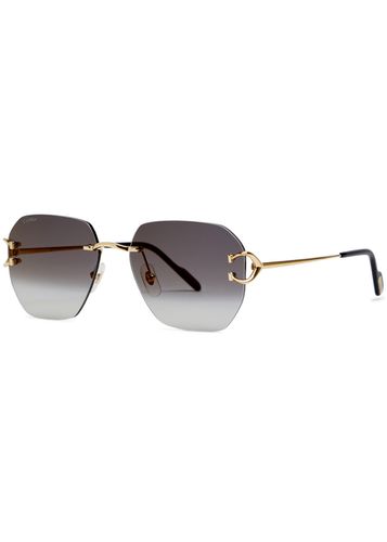 Rimless Square-frame Sunglasses - CARTIER - Modalova