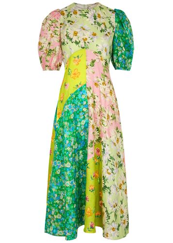 Kenzie Patchwork Linen Midi Dress - - 10 - ALEMAIS - Modalova