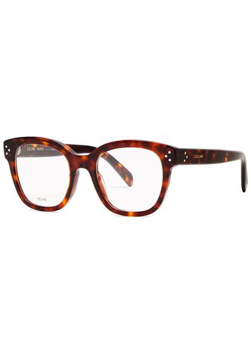 Square-frame Optical Glasses, Glasses, Brown, Can be Fitted With Prescription Lenses, Designer-engraved arm - Celine - Modalova
