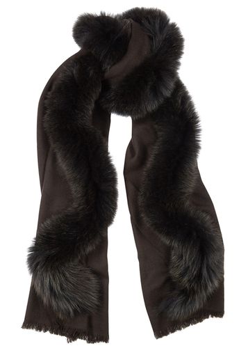 Fur-trimmed Wool Scarf - AMA Pure - Modalova