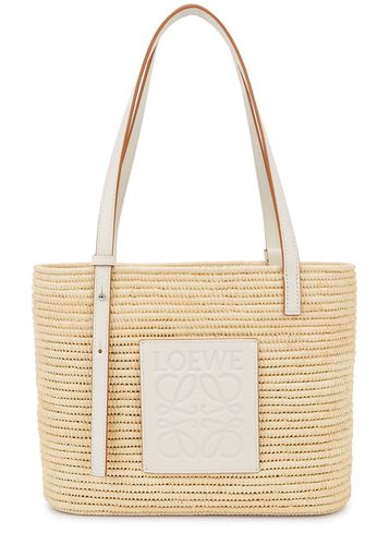 Small Square Raffia Basket bag - White - Loewe - Modalova