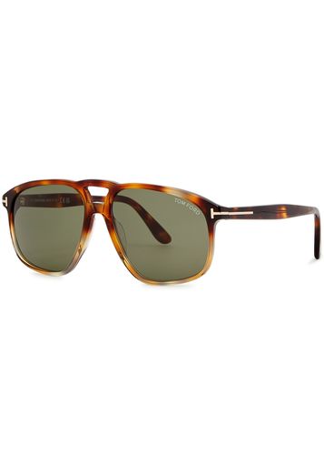 Aviator-style Sunglasses , Pierre, Signature T Insert at Temples, 100% UV Protection - Tom ford - Modalova