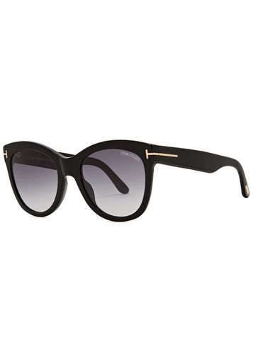 Wallace Round Frame Sunglasses Bkot 01B, Classic Sunglasses With Blue Tint - Tom ford - Modalova
