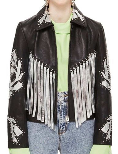 Birds Of Prey Harley Quinn Fringe Leather Jacket - Feather skin - Modalova