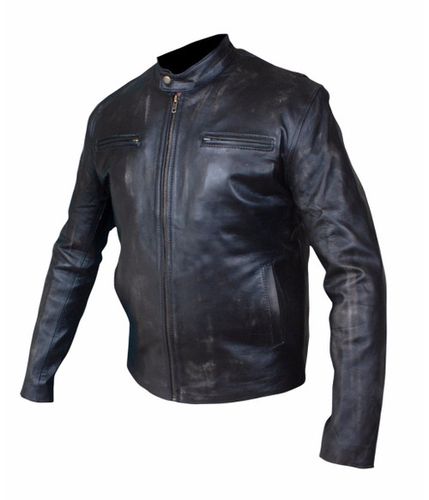 Mark Wahlberg Contraband Black Leather Jacket - Feather skin - Modalova