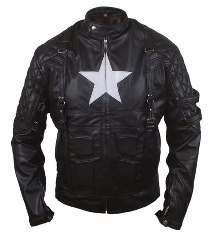 New Age Captain Star Shield Genuine Leather Jacket - Feather skin - Modalova