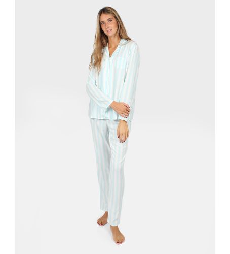 Pyjama à manches longues ouvert rayures classiques clair (L), Homewear, Coton, Manche longue - Admas - Modalova