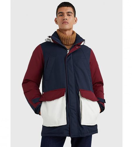 MW0MW27689 Parka Rockie , (L), Bleu, Casuel, Grenat, Polyester, Durable - Tommy Hilfiger - Modalova