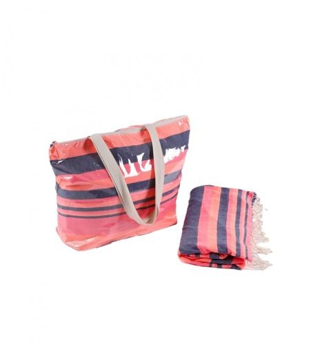 P-0-000253 Set paréo et sac de plage rayé (OSFA), Casuel, Coton, Beachwear - Admas - Modalova