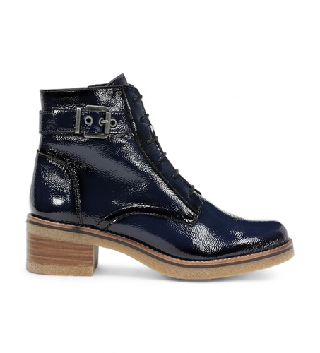 D8686-NA Bottines en cuir Lucero D8686 (38), 3 à 5 cm, Fermeture éclair, Casuel, Vernis, Marine - Dorking by Fluchos - Modalova