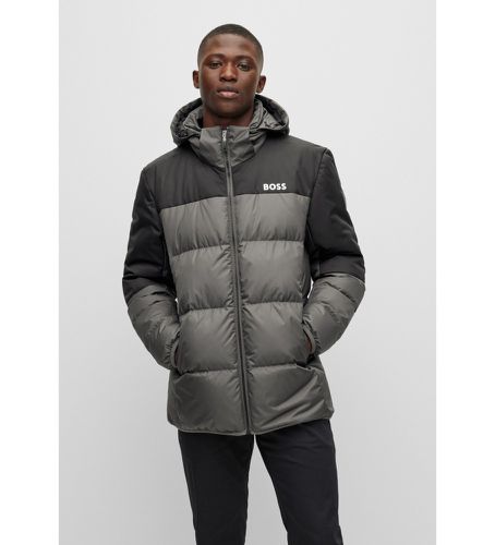 Down Jacket Logo (M), Casuel, Gris, Imperméable, Manche longue, Polister recyclé, Durable - BOSS - Modalova