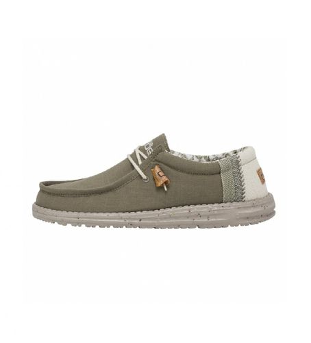 HD40015 Wally Linen Chaussures vertes naturelles (44), Tissu, Plat, Lacets, Casuel - HeyDude - Modalova