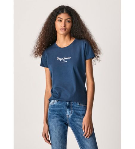 PL505202 T-shirt New Virginia Ss N (L), Casuel, Coton, Manche courte, Marine - Pepe Jeans - Modalova