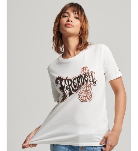 W1010982A T-shirt avec logo vintage garniture et logo blancs (XS), Casuel, Coton, Manche courte - Superdry - Modalova