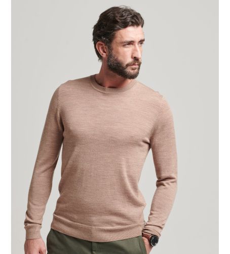 M6110514A Pull à col rond en laine mérinos marron (XXL), Casuel, Manche longue - Superdry - Modalova