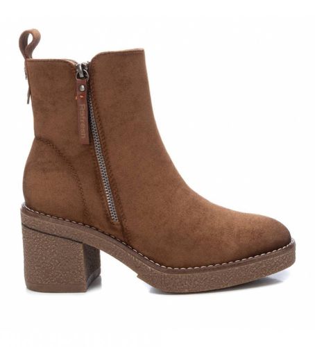 Bottines Antelina Camel - Hauteur du talon 7cm (39), Marron, 5 à 8 cm, Fermeture éclair, Casuel - Refresh - Modalova