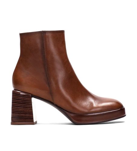 HI233031 Tokio bottines en cuir marron - Hauteur du talon 7cm (36), 5 à 8 cm, Fermeture éclair, Casuel, Imitation cui - Hispanitas - Modalova