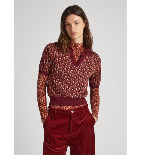 PL540059 Polo Elle marron (L), Casuel, Grenat, Acrylique, Manche courte - Pepe Jeans - Modalova