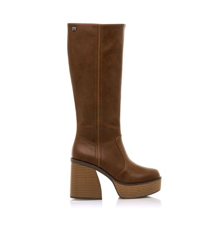 Bottes en cuir marron Setenta - Hauteur du talon 10cm (36), 8 à 10 cm, Fermeture éclair, Casuel - Mustang - Modalova