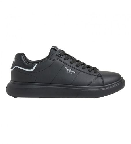 PMS30981 Eaton Basic Leather Sneakers (45), Cuir, Noir, Plat, Lacets, Casuel - Pepe Jeans - Modalova