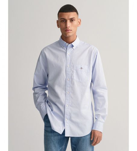 Chemise en popeline bleue à coupe régulière (S), Casuel, Coton, Classique, Manche courte, Manche longue - Gant - Modalova