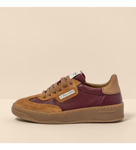 Unisex. 2584111AD005_091 Baskets en cuir N5841 Multi Material Cherry (36), Tissu, Plat, 1 à 3 cm, Lacets, Casuel, Violet - El Naturalista - Modalova