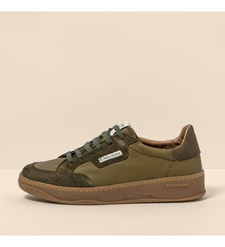 Unisex. 2584211FE005_0G3 Baskets en cuir N5842 Multi Material dark (36), Tissu, Plat, 1 à 3 cm, Lacets, Casuel, Vert - El Naturalista - Modalova