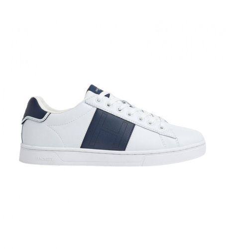 HMS21333 Harper Monogram Leather Sneakers (40), Cuir, Blanc, Plat, Lacets, Casuel - Hackett London - Modalova